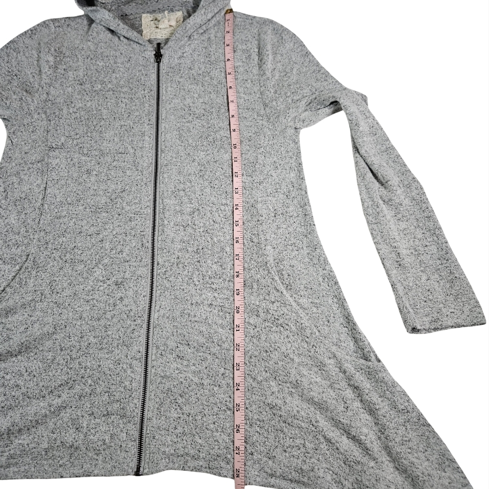 Cupio Long Hooded Cardigan, Heather Grey, Medium - Picture 11 of 13